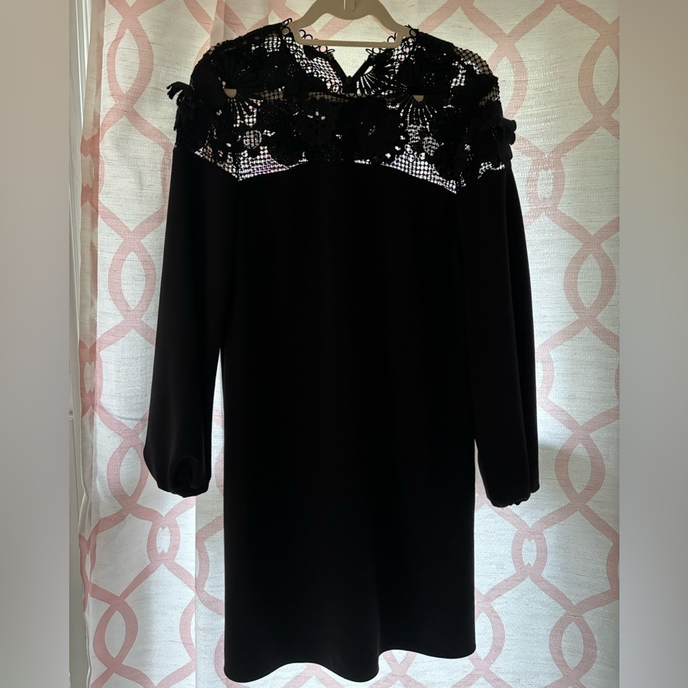 Pearl by Lela Rose floral appliqué dress